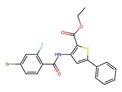 Ethyl 3-(4-bromo-2-fluorobenzamido)-5-phenylthiophene-2-carboxylate structure