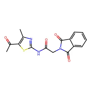 N-(5-acetyl-4-methylthiazol-2-yl)-2-(1,3-dioxoisoindolin-2-yl)acetamide structure