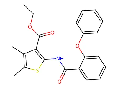 Ethyl 4,5-dimethyl-2-(2-phenoxybenzamido)thiophene-3-carboxylate structure