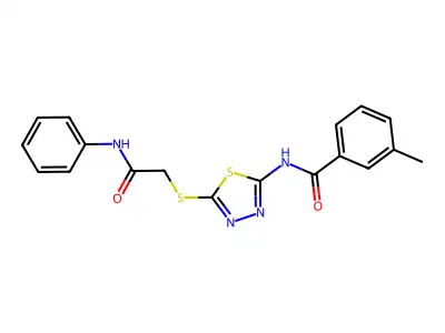 3-methyl-N-(5-((2-oxo-2-(phenylamino)ethyl)thio)-1,3,4-thiadiazol-2-yl)benzamide structure