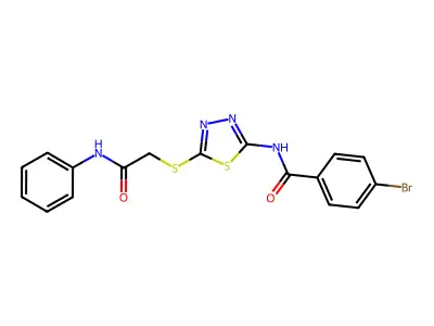 4-bromo-N-(5-((2-oxo-2-(phenylamino)ethyl)thio)-1,3,4-thiadiazol-2-yl)benzamide structure