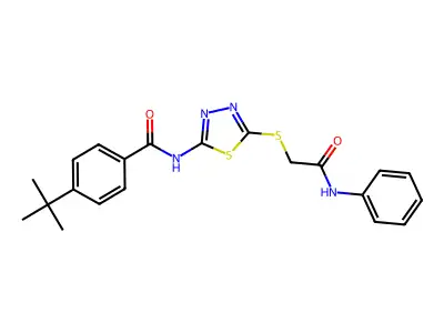 4-(tert-butyl)-N-(5-((2-oxo-2-(phenylamino)ethyl)thio)-1,3,4-thiadiazol-2-yl)benzamide structure