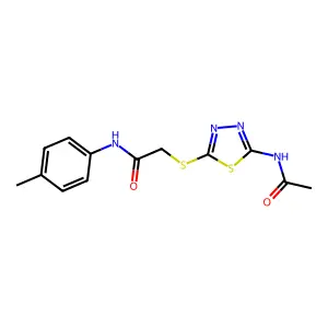 2-((5-acetamido-1,3,4-thiadiazol-2-yl)thio)-N-(p-tolyl)acetamide structure