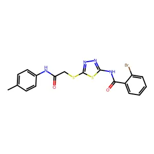 2-bromo-N-(5-((2-oxo-2-(p-tolylamino)ethyl)thio)-1,3,4-thiadiazol-2-yl)benzamide structure