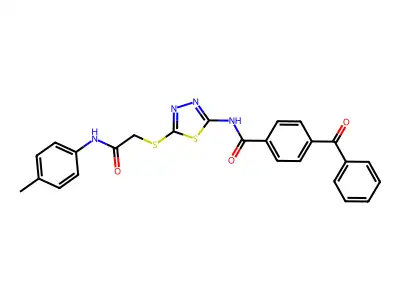 4-benzoyl-N-(5-((2-oxo-2-(p-tolylamino)ethyl)thio)-1,3,4-thiadiazol-2-yl)benzamide structure