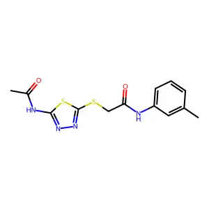 2-[(5-acetamido-1,3,4-thiadiazol-2-yl)sulfanyl]-N-(3-methylphenyl)acetamide structure
