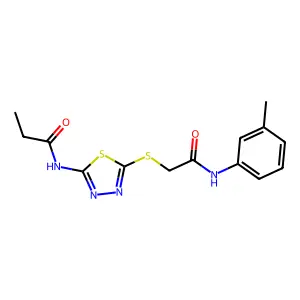 N-(5-((2-oxo-2-(m-tolylamino)ethyl)thio)-1,3,4-thiadiazol-2-yl)propionamide structure
