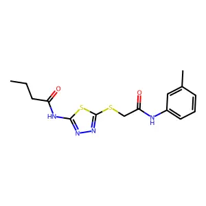 N-(5-((2-oxo-2-(m-tolylamino)ethyl)thio)-1,3,4-thiadiazol-2-yl)butyramide structure
