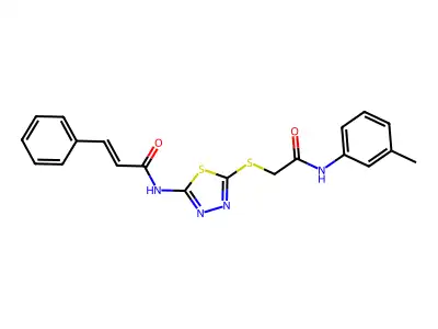 N-(5-((2-oxo-2-(m-tolylamino)ethyl)thio)-1,3,4-thiadiazol-2-yl)cinnamamide structure