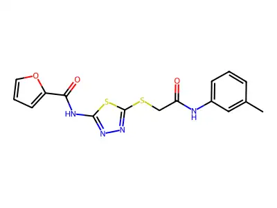 N-[5-({[(3-methylphenyl)carbamoyl]methyl}sulfanyl)-1,3,4-thiadiazol-2-yl]furan-2-carboxamide structure