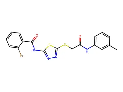 2-bromo-N-(5-((2-oxo-2-(m-tolylamino)ethyl)thio)-1,3,4-thiadiazol-2-yl)benzamide structure