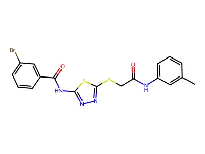 3-bromo-N-(5-((2-oxo-2-(m-tolylamino)ethyl)thio)-1,3,4-thiadiazol-2-yl)benzamide structure