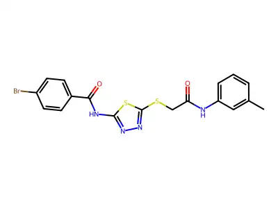 4-bromo-N-(5-((2-oxo-2-(m-tolylamino)ethyl)thio)-1,3,4-thiadiazol-2-yl)benzamide structure
