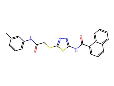 N-(5-((2-oxo-2-(m-tolylamino)ethyl)thio)-1,3,4-thiadiazol-2-yl)-1-naphthamide structure