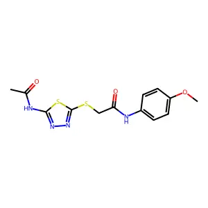 2-((5-acetamido-1,3,4-thiadiazol-2-yl)thio)-N-(4-methoxyphenyl)acetamide structure