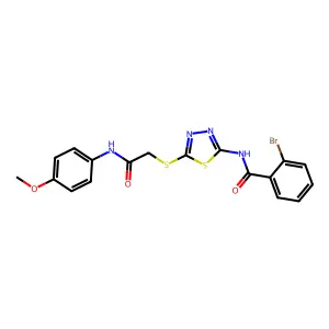 2-bromo-N-(5-((2-((4-methoxyphenyl)amino)-2-oxoethyl)thio)-1,3,4-thiadiazol-2-yl)benzamide structure