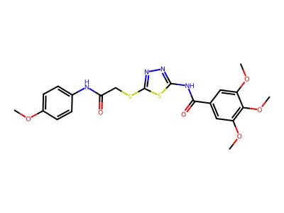 3,4,5-trimethoxy-N-[5-({[(4-methoxyphenyl)carbamoyl]methyl}sulfanyl)-1,3,4-thiadiazol-2-yl]benzamide structure
