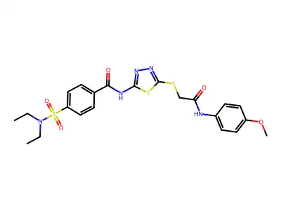 4-(N,N-diethylsulfamoyl)-N-(5-((2-((4-methoxyphenyl)amino)-2-oxoethyl)thio)-1,3,4-thiadiazol-2-yl)benzamide structure