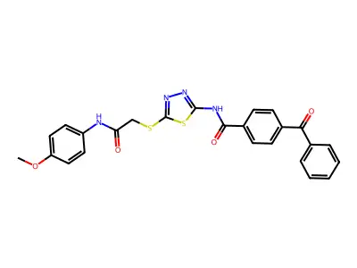 4-benzoyl-N-(5-((2-((4-methoxyphenyl)amino)-2-oxoethyl)thio)-1,3,4-thiadiazol-2-yl)benzamide structure