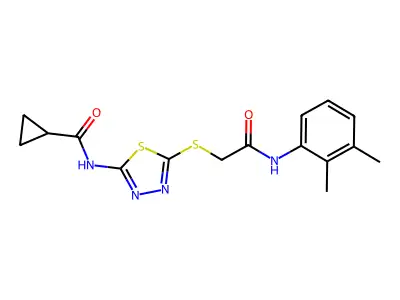 N-(5-((2-((2,3-dimethylphenyl)amino)-2-oxoethyl)thio)-1,3,4-thiadiazol-2-yl)cyclopropanecarboxamide structure