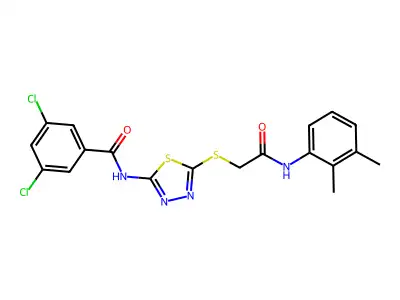3,5-dichloro-N-(5-((2-((2,3-dimethylphenyl)amino)-2-oxoethyl)thio)-1,3,4-thiadiazol-2-yl)benzamide structure