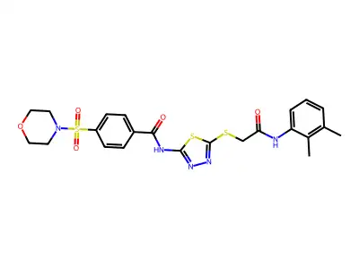 N-[5-({[(2,3-dimethylphenyl)carbamoyl]methyl}sulfanyl)-1,3,4-thiadiazol-2-yl]-4-(morpholine-4-sulfonyl)benzamide structure