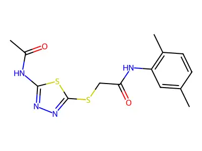2-((5-acetamido-1,3,4-thiadiazol-2-yl)thio)-N-(2,5-dimethylphenyl)acetamide structure