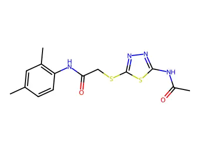 2-((5-acetamido-1,3,4-thiadiazol-2-yl)thio)-N-(2,4-dimethylphenyl)acetamide structure