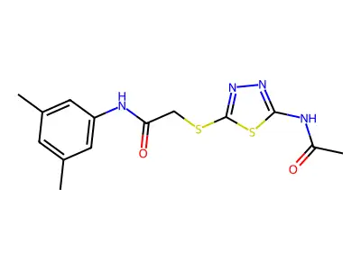 2-((5-acetamido-1,3,4-thiadiazol-2-yl)thio)-N-(3,5-dimethylphenyl)acetamide structure