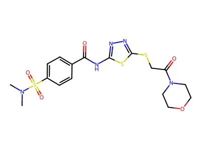 4-(dimethylsulfamoyl)-N-(5-{[2-(morpholin-4-yl)-2-oxoethyl]sulfanyl}-1,3,4-thiadiazol-2-yl)benzamide structure