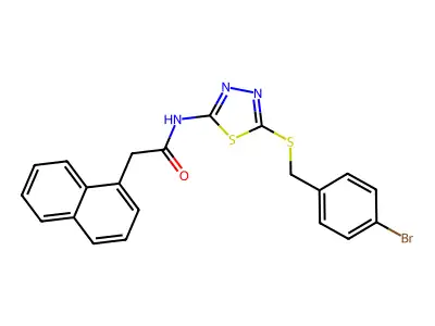 N-(5-((4-bromobenzyl)thio)-1,3,4-thiadiazol-2-yl)-2-(naphthalen-1-yl)acetamide structure