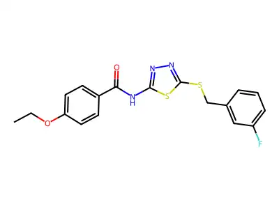 4-ethoxy-N-(5-((3-fluorobenzyl)thio)-1,3,4-thiadiazol-2-yl)benzamide structure