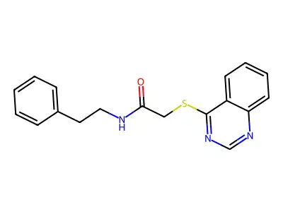 N-phenethyl-2-(quinazolin-4-ylthio)acetamide structure