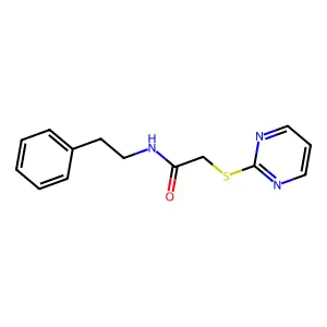 N-(2-phenylethyl)-2-pyrimidin-2-ylsulfanylacetamide structure