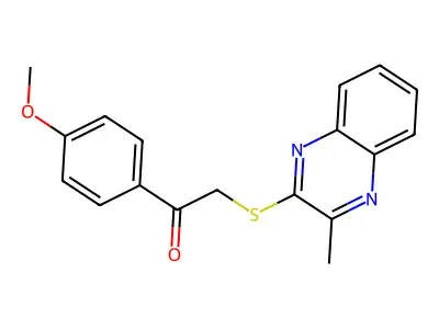 1-(4-Methoxyphenyl)-2-((3-methylquinoxalin-2-yl)thio)ethanone structure
