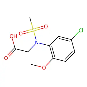 N-(5-chloro-2-methoxyphenyl)-N-(methylsulfonyl)glycine structure