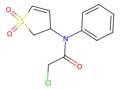 2-chloro-N-(1,1-dioxo-2,3-dihydro-1lambda6-thiophen-3-yl)-N-phenylacetamide structure