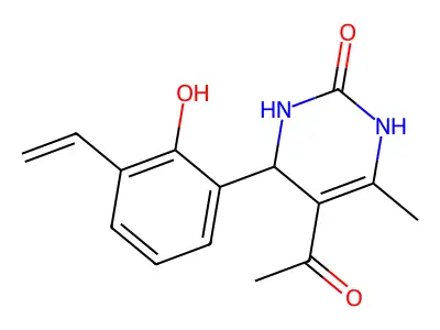 5-acetyl-4-(3-ethenyl-2-hydroxyphenyl)-6-methyl-3,4-dihydro-1H-pyrimidin-2-one structure