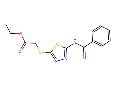 Ethyl 2-[(5-benzamido-1,3,4-thiadiazol-2-yl)sulfanyl]acetate structure