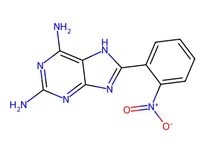 8-(2-nitrophenyl)-7H-purine-2,6-diamine structure