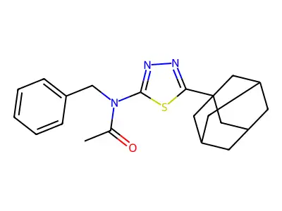 N-[5-(1-adamantyl)-1,3,4-thiadiazol-2-yl]-N-benzylacetamide structure