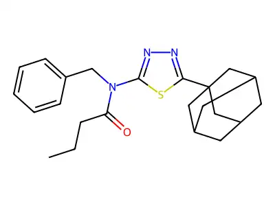 N-[5-(1-adamantyl)-1,3,4-thiadiazol-2-yl]-N-benzylbutanamide structure