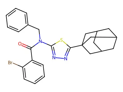 N-[5-(1-adamantyl)-1,3,4-thiadiazol-2-yl]-N-benzyl-2-bromobenzamide structure