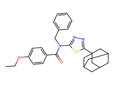 N-[5-(1-adamantyl)-1,3,4-thiadiazol-2-yl]-N-benzyl-4-ethoxybenzamide structure