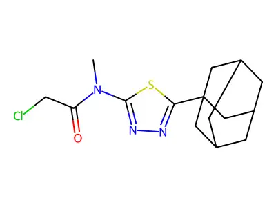 N-[5-(1-adamantyl)-1,3,4-thiadiazol-2-yl]-2-chloro-N-methylacetamide structure