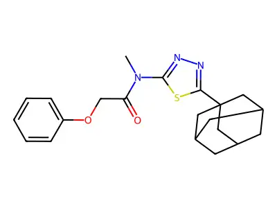 N-[5-(1-adamantyl)-1,3,4-thiadiazol-2-yl]-N-methyl-2-phenoxyacetamide structure