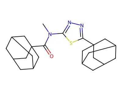N-[5-(1-adamantyl)-1,3,4-thiadiazol-2-yl]-N-methyladamantane-1-carboxamide structure