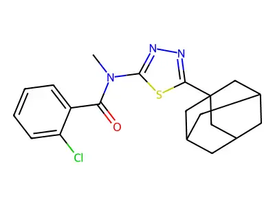 N-[5-(1-adamantyl)-1,3,4-thiadiazol-2-yl]-2-chloro-N-methylbenzamide structure