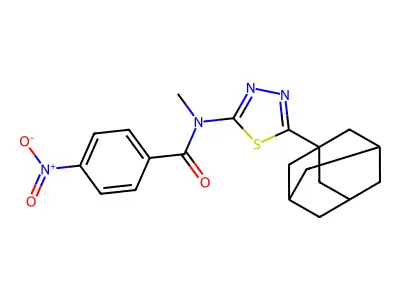 N-[5-(1-adamantyl)-1,3,4-thiadiazol-2-yl]-N-methyl-4-nitrobenzamide structure