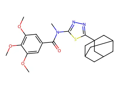 N-[5-(1-adamantyl)-1,3,4-thiadiazol-2-yl]-3,4,5-trimethoxy-N-methylbenzamide structure
